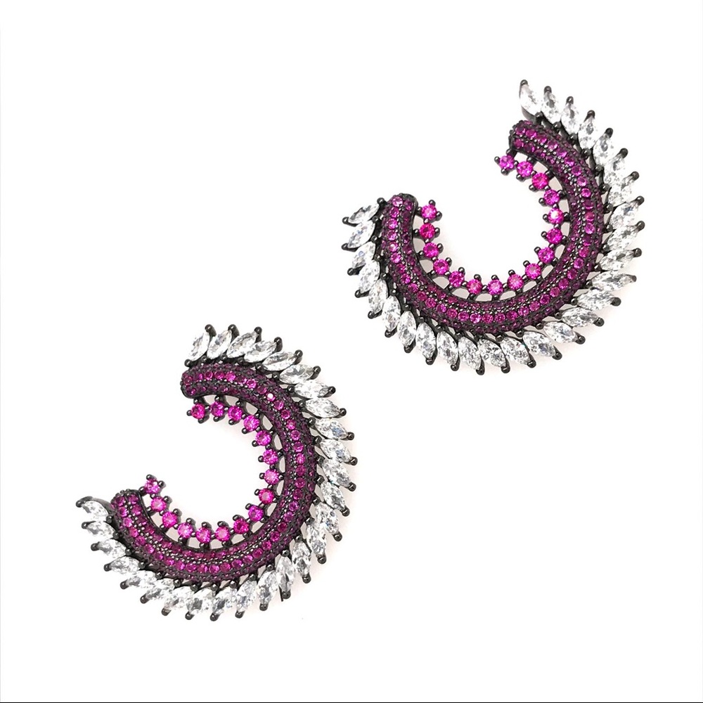 Pink and silver earings 925.